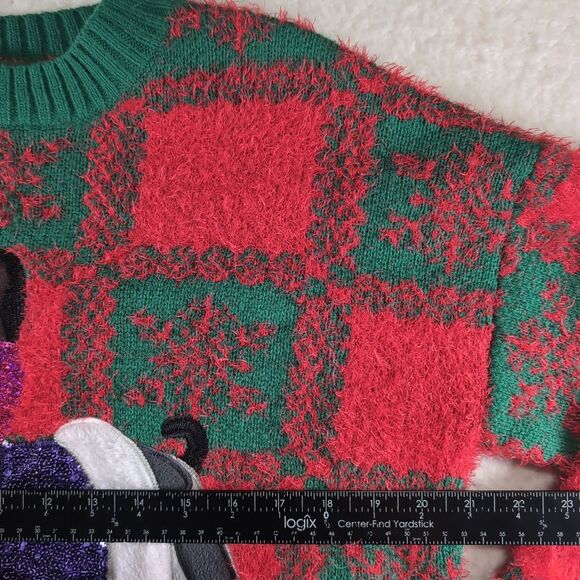 Holiday Time Ugly Christmas Sweater MEDIUM Adult Unisex Frenchie Pug Dog - Picture 5 of 8